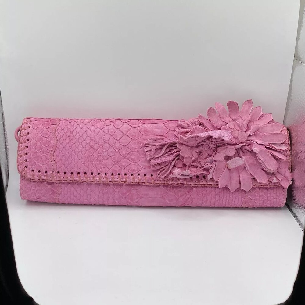 Fatto A Mano By Carlos Falchi Pink Python Snake S… - image 2